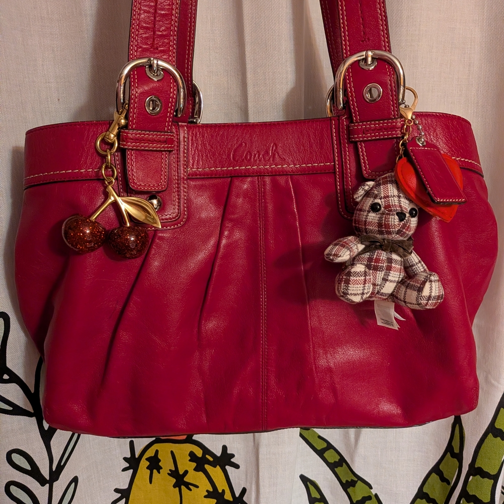 Coach Red Leather Vintage Tote Bag